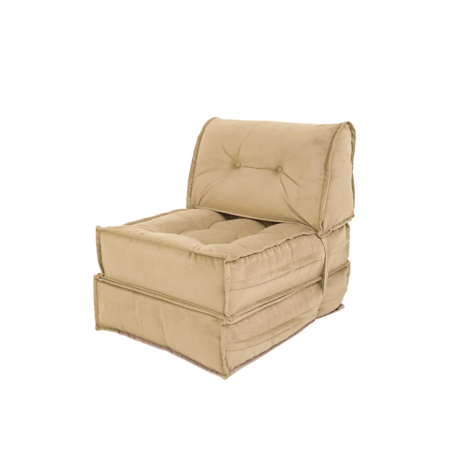 Mocca Tek Kişilik Katlanır Yatak Uzanma Koltuğu Bej