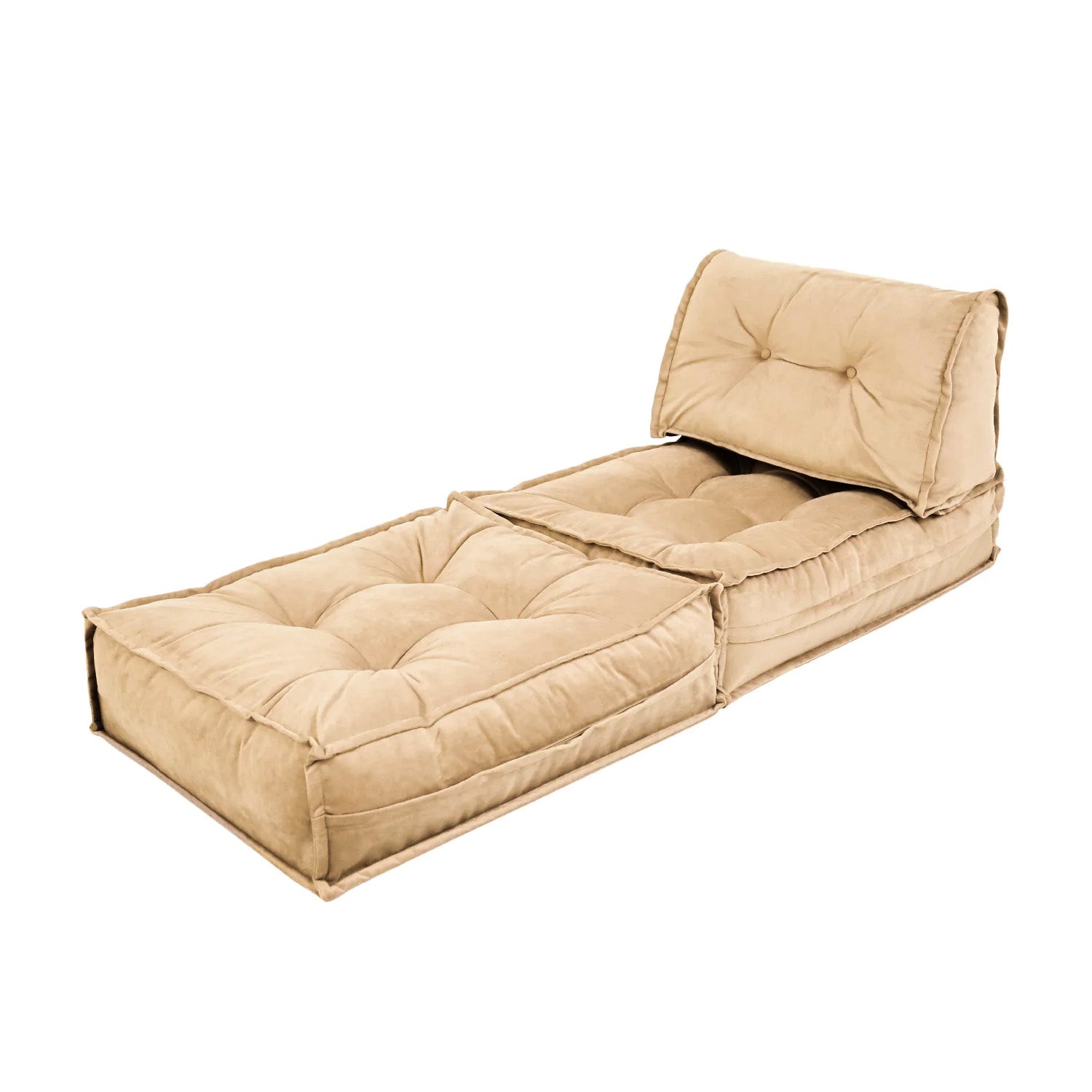 Mocca Tek Kişilik Katlanır Yatak Uzanma Koltuğu Bej