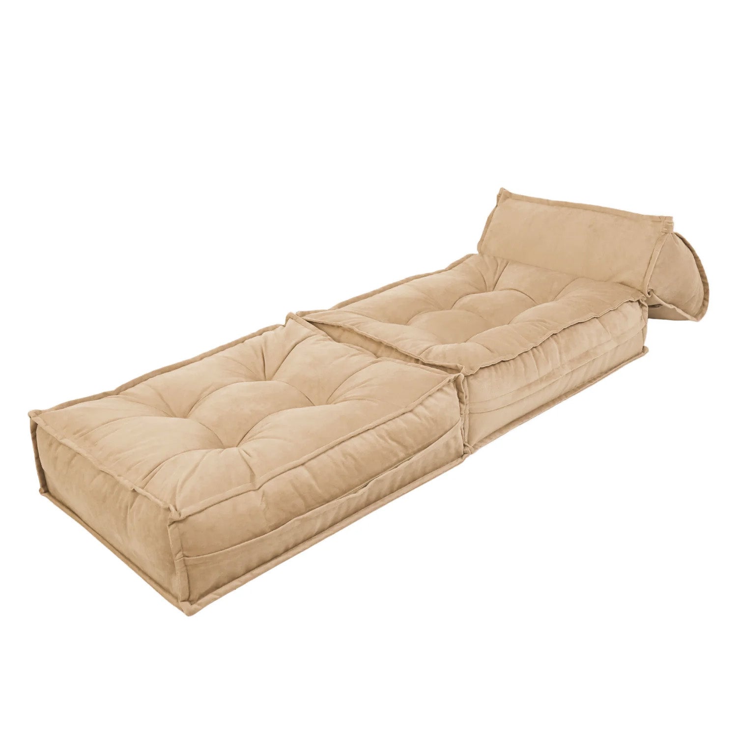 Mocca Tek Kişilik Katlanır Yatak Uzanma Koltuğu Bej
