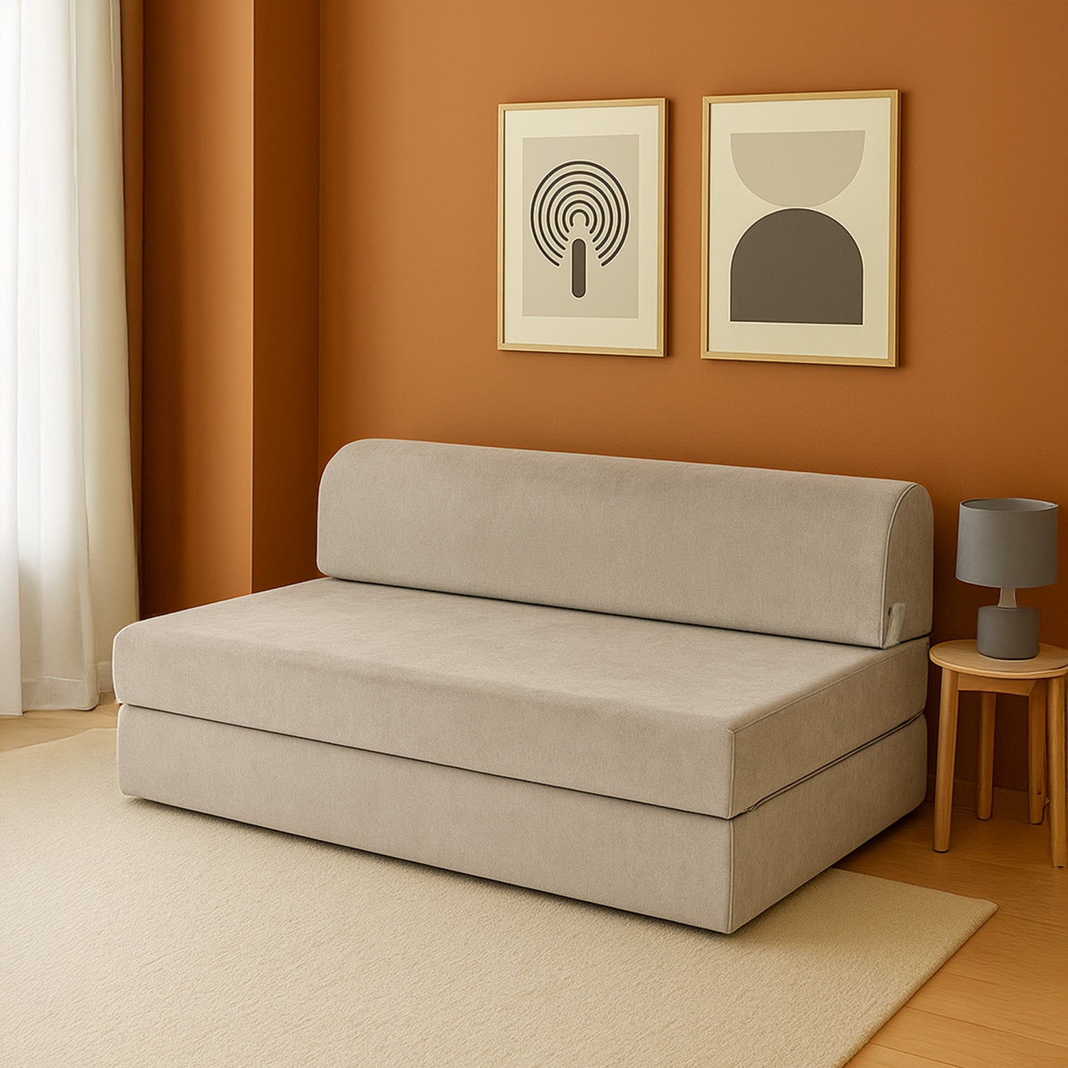 Magic Çift Kişilik Katlanır Yataklı Koltuk - Açık Gri