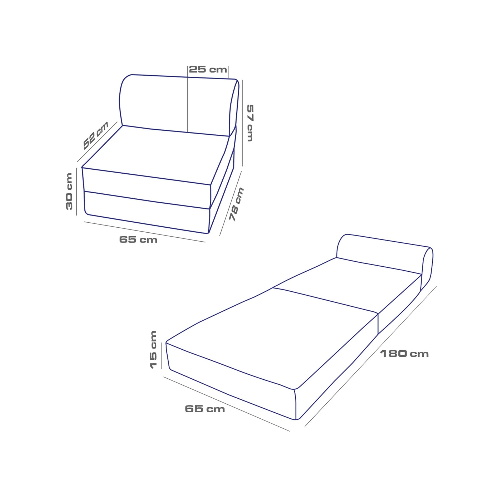 Magic Keten Katlanır Yataklı Koltuk Tek Kişilik Bej