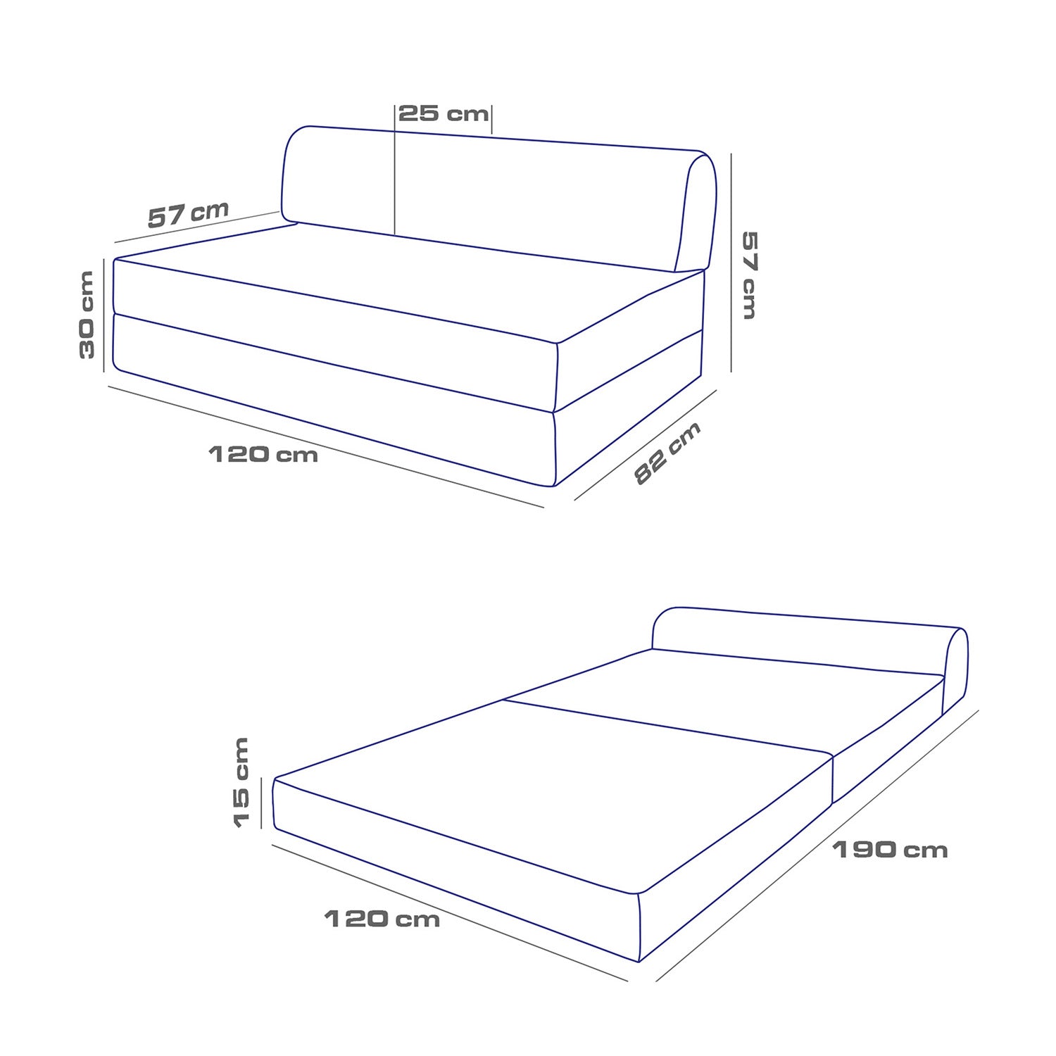 Magic Çift Kişilik Katlanır Yataklı Koltuk - Bej