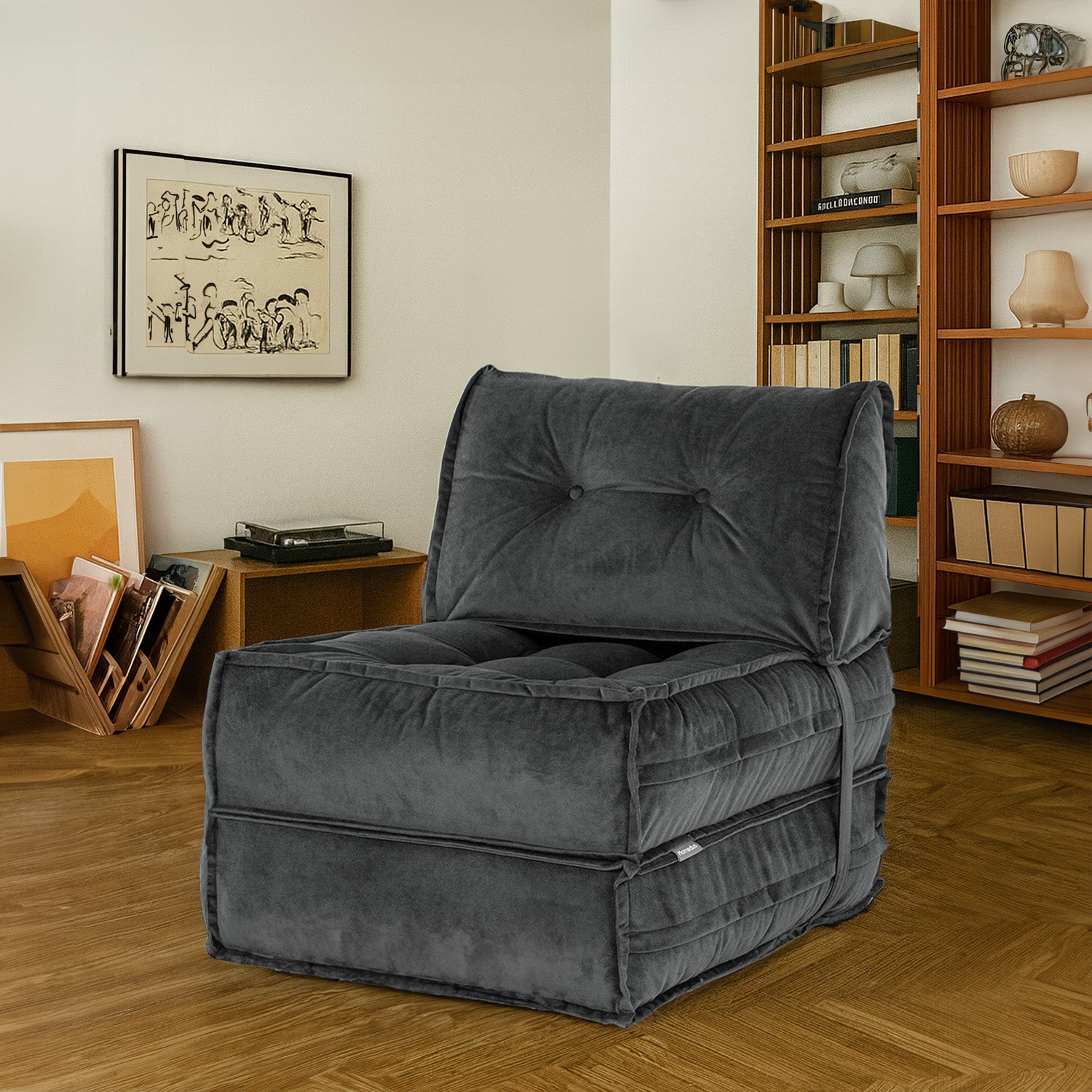 Mocca Katlanır Yatak Uzanma Koltuğu Antrasit Gri