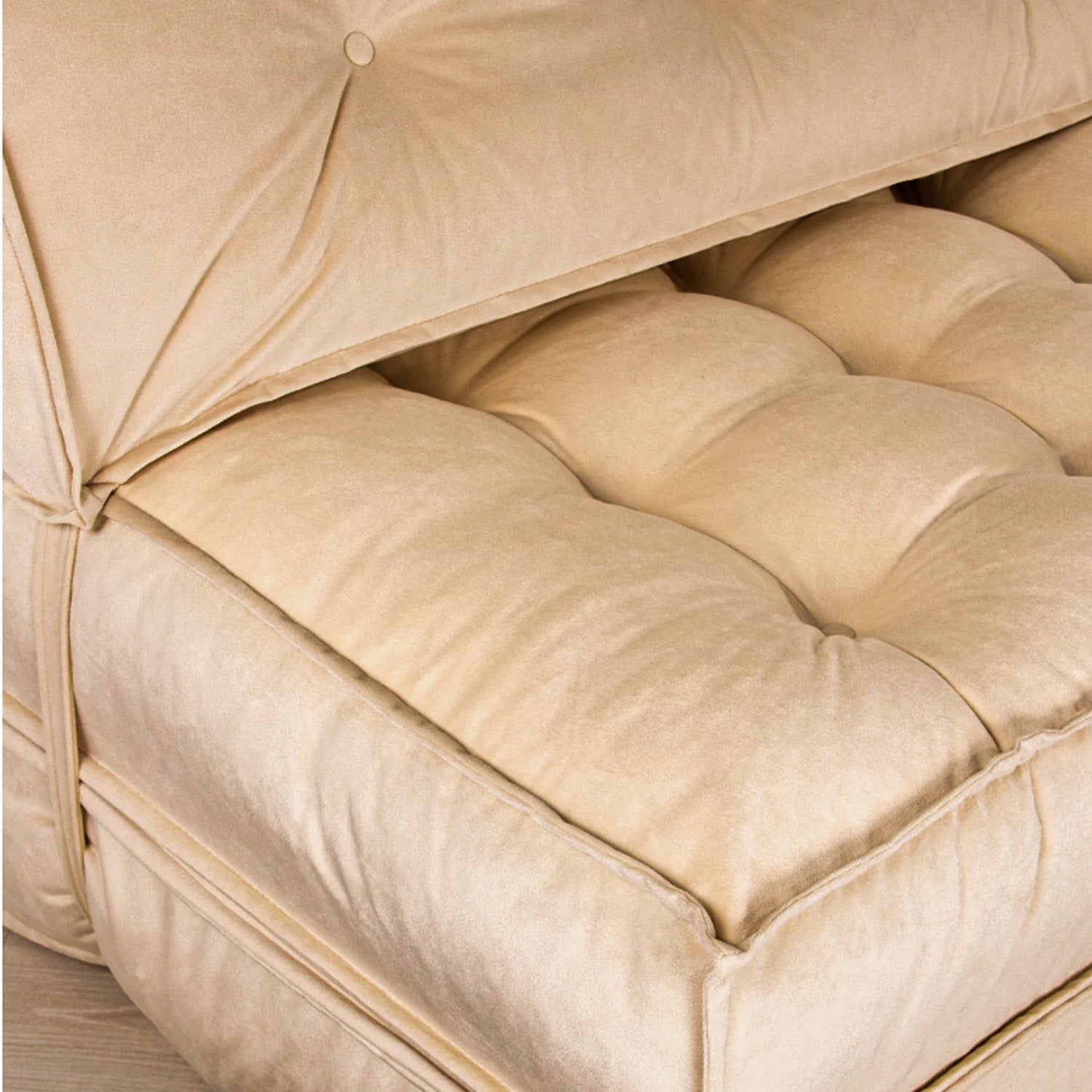 Mocca Çift Kişilik Katlanır Yatak Uzanma Koltuğu Bej