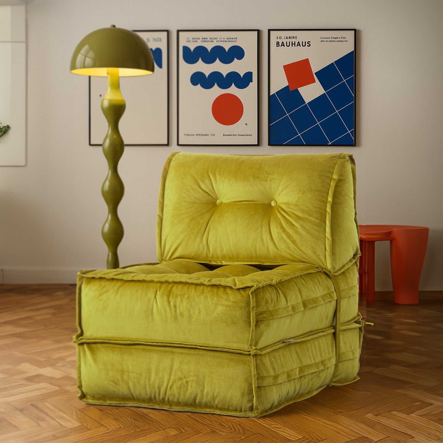 Mocca Tek Kişilik Katlanır Yatak Uzanma Koltuğu Limon Küfü