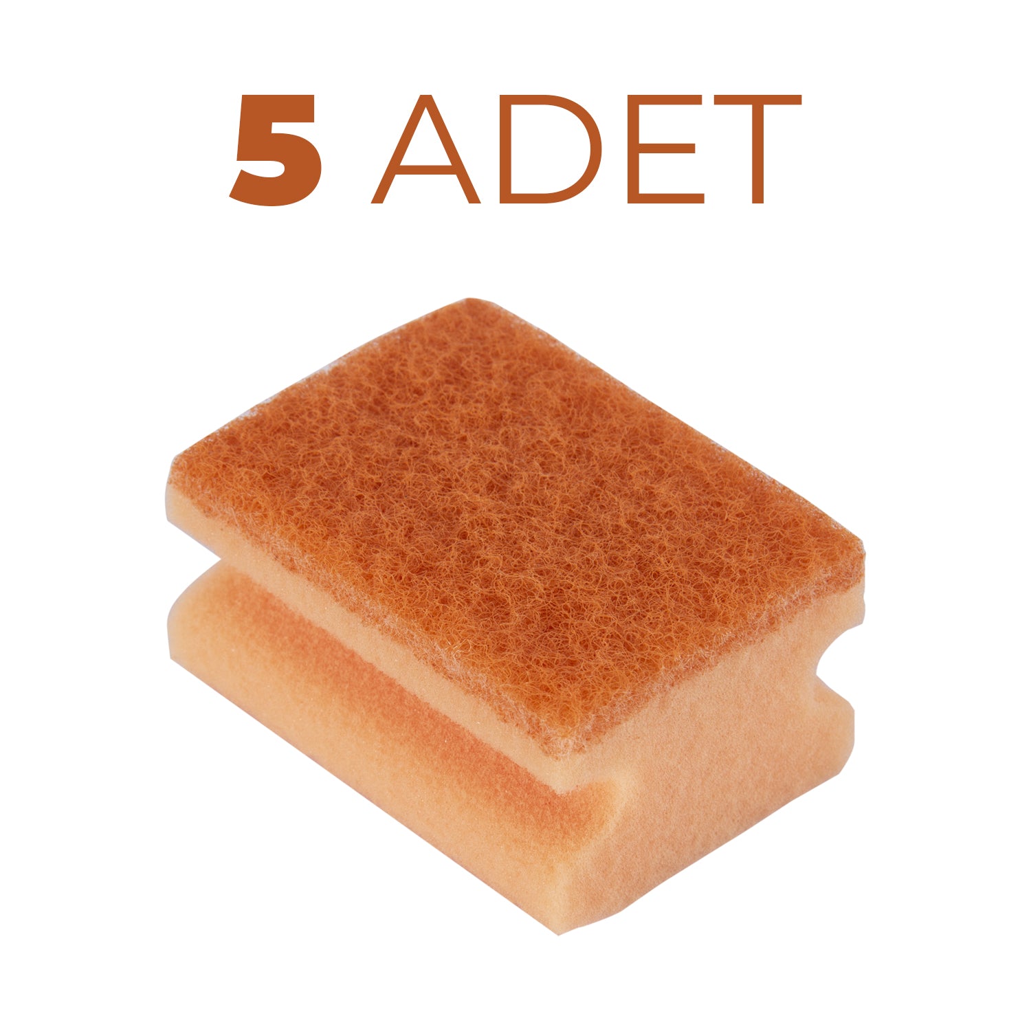 Everklean Set Oluklu Sünger 5'li Turuncu