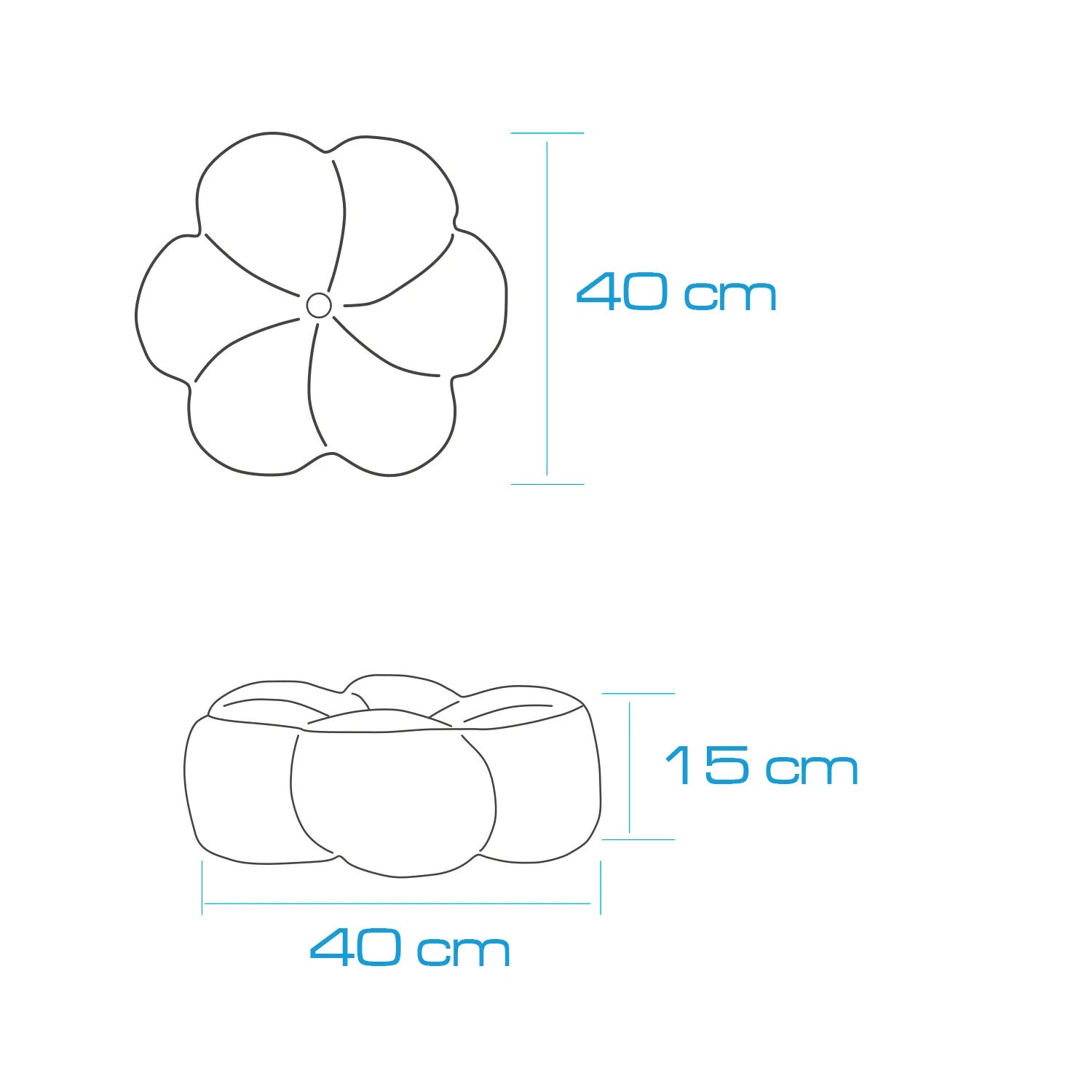 Dekoratif Kadife Papatya Kırlent Minder - Bej