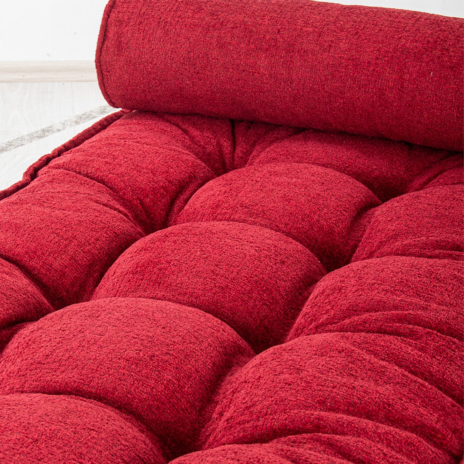 Sofa Buklet Kapitoneli Yer-Sedir Minderi - Kırmızı
