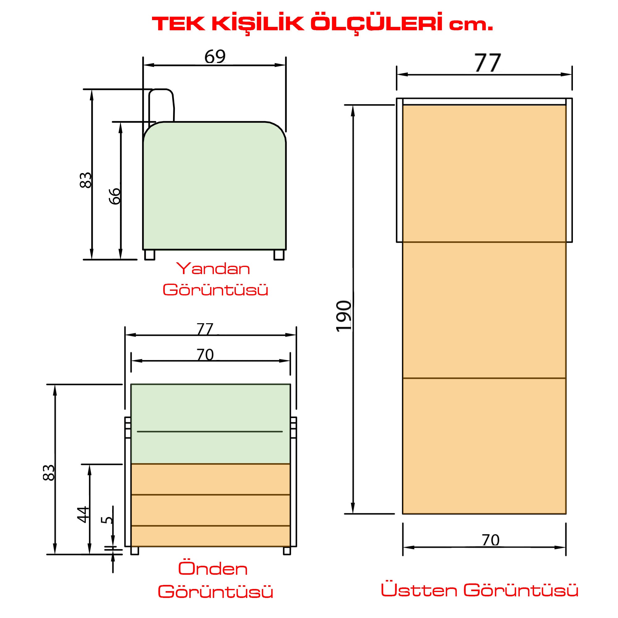 City Tek Kişilik Yatak Olabilen Koltuk Kadife Açık Bej