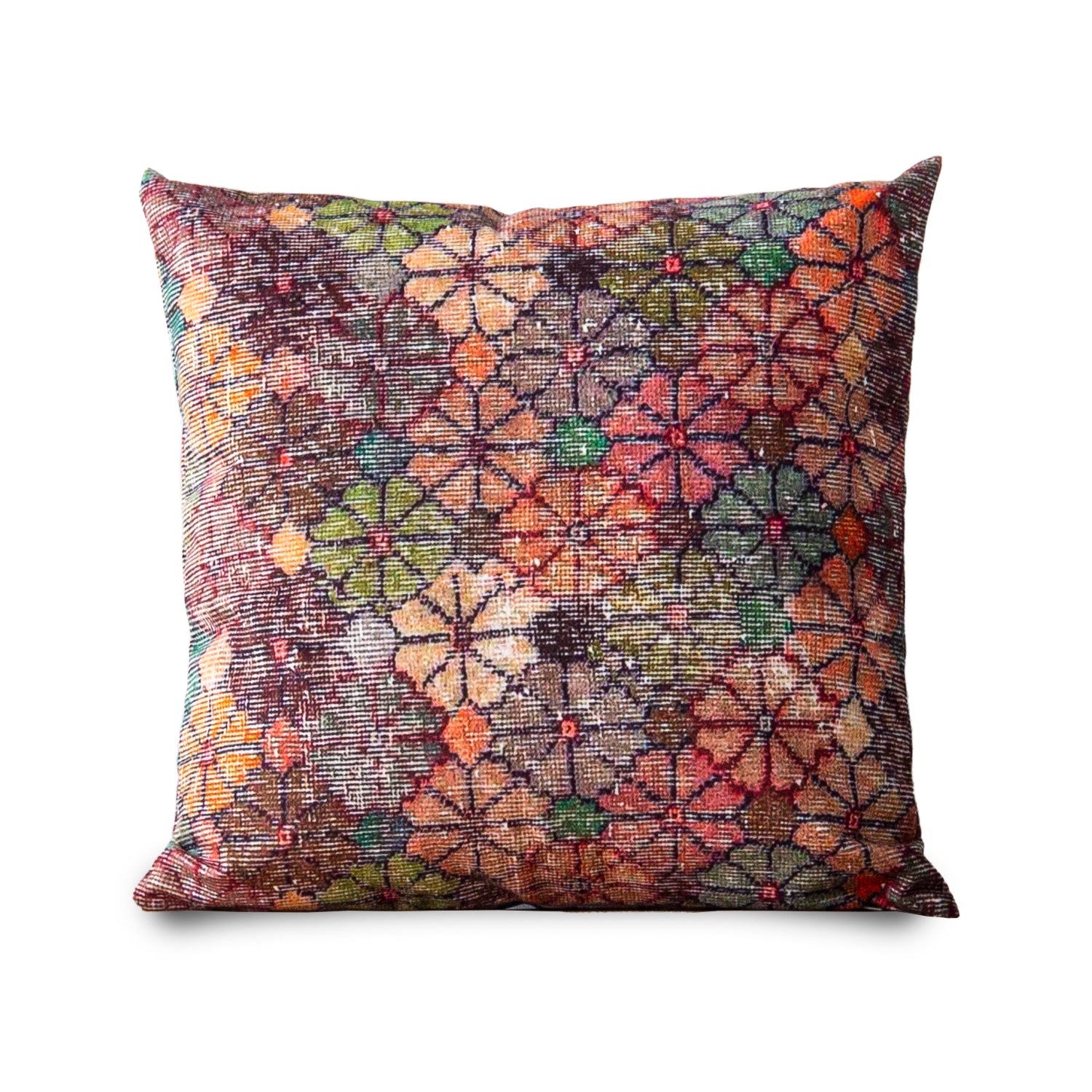 Dekoratif Klasik Kırlent Kılıfı 45x45cm-Karışık Çiçekli