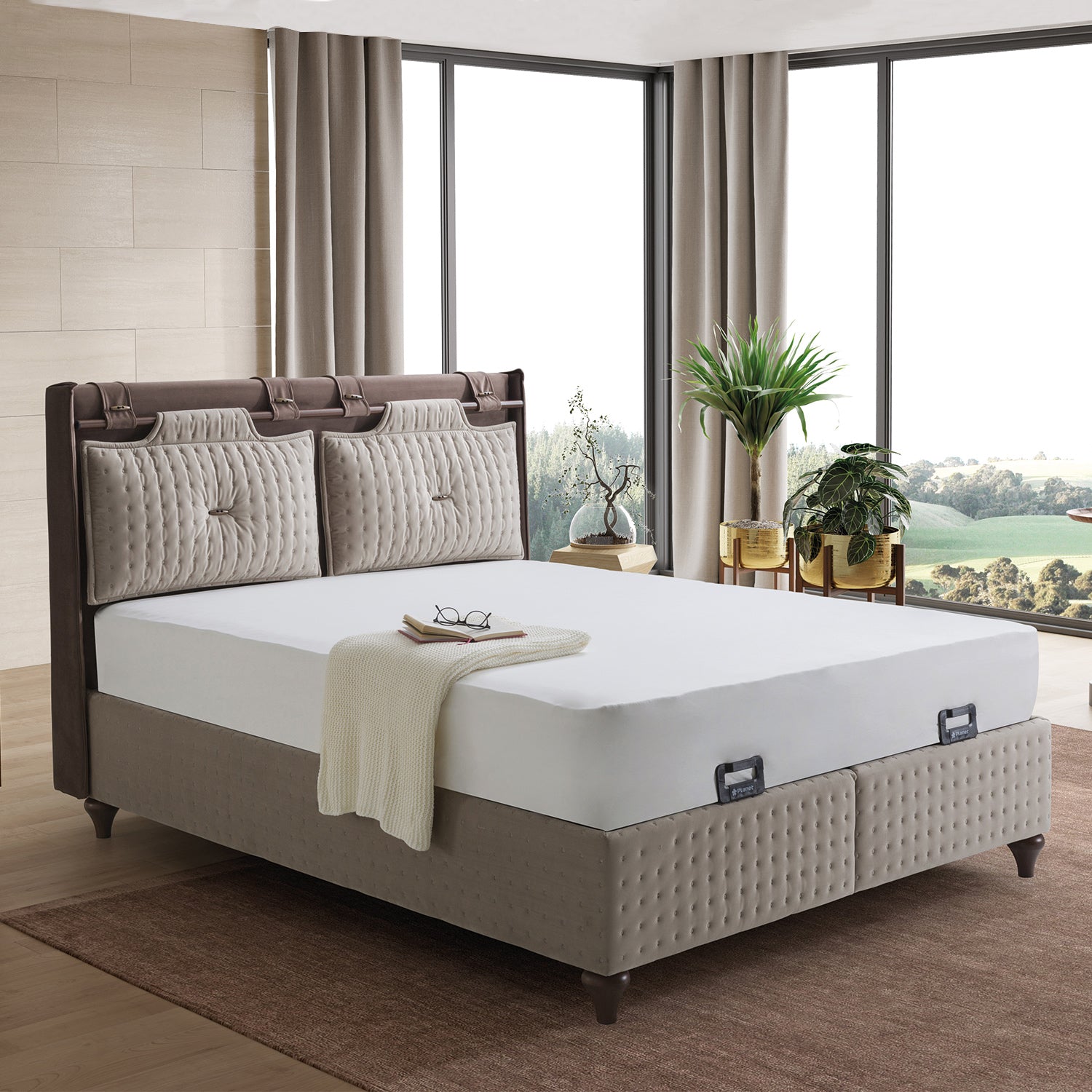 Quantum Sandıklı Baza Krem 150x200 cm
